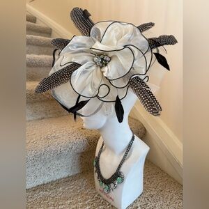 Elegant Black and White Fascinator